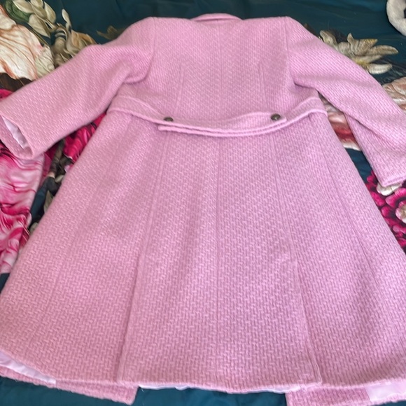 Beautiful Nicole Miller Coat 100% Lambswool Coat Designer Coat Pink Coat Size 4 - Picture 6 of 7